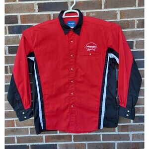 Vtg 90s Wrangler Rare Western Pearl Snap Shirt Embroidered Logo L/S XL Rodeo